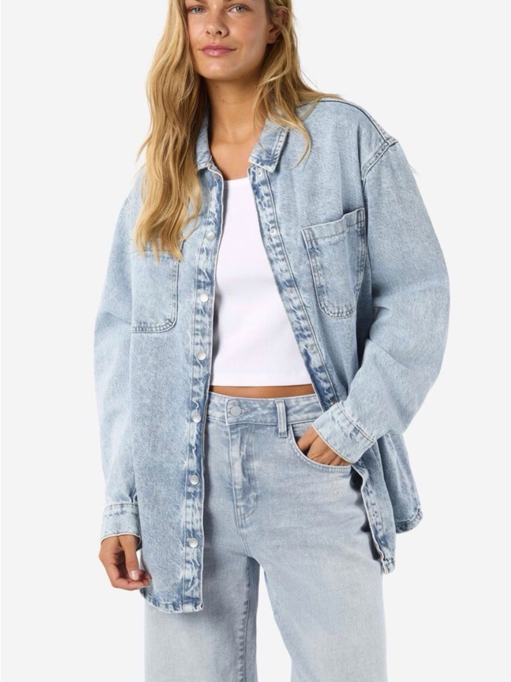 Iris Cotton Light Blue Denim Jacket size S like new